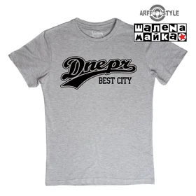 Прикольные футболки: Dnepr Best City на на сером